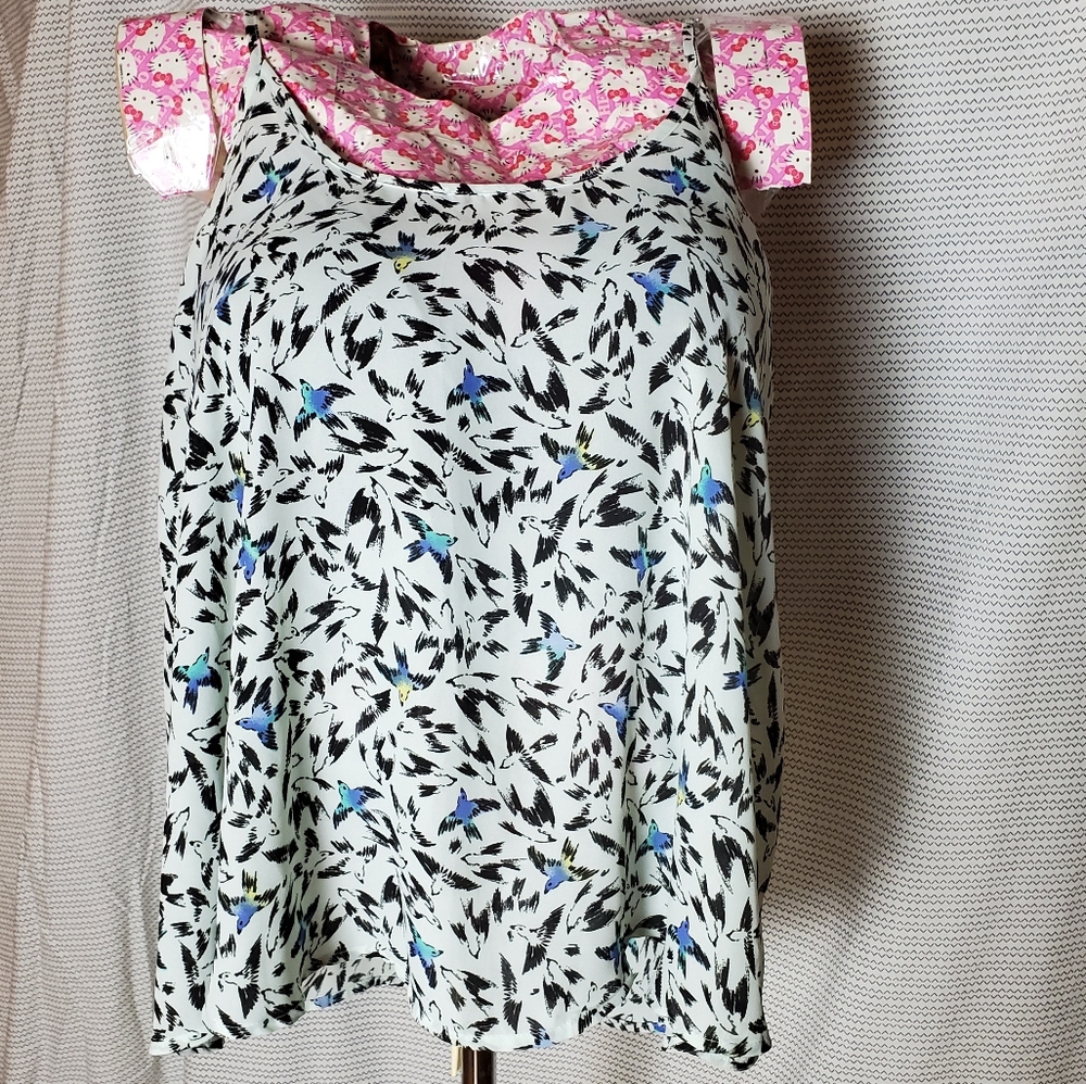 Apt 9 sheer bird tank top